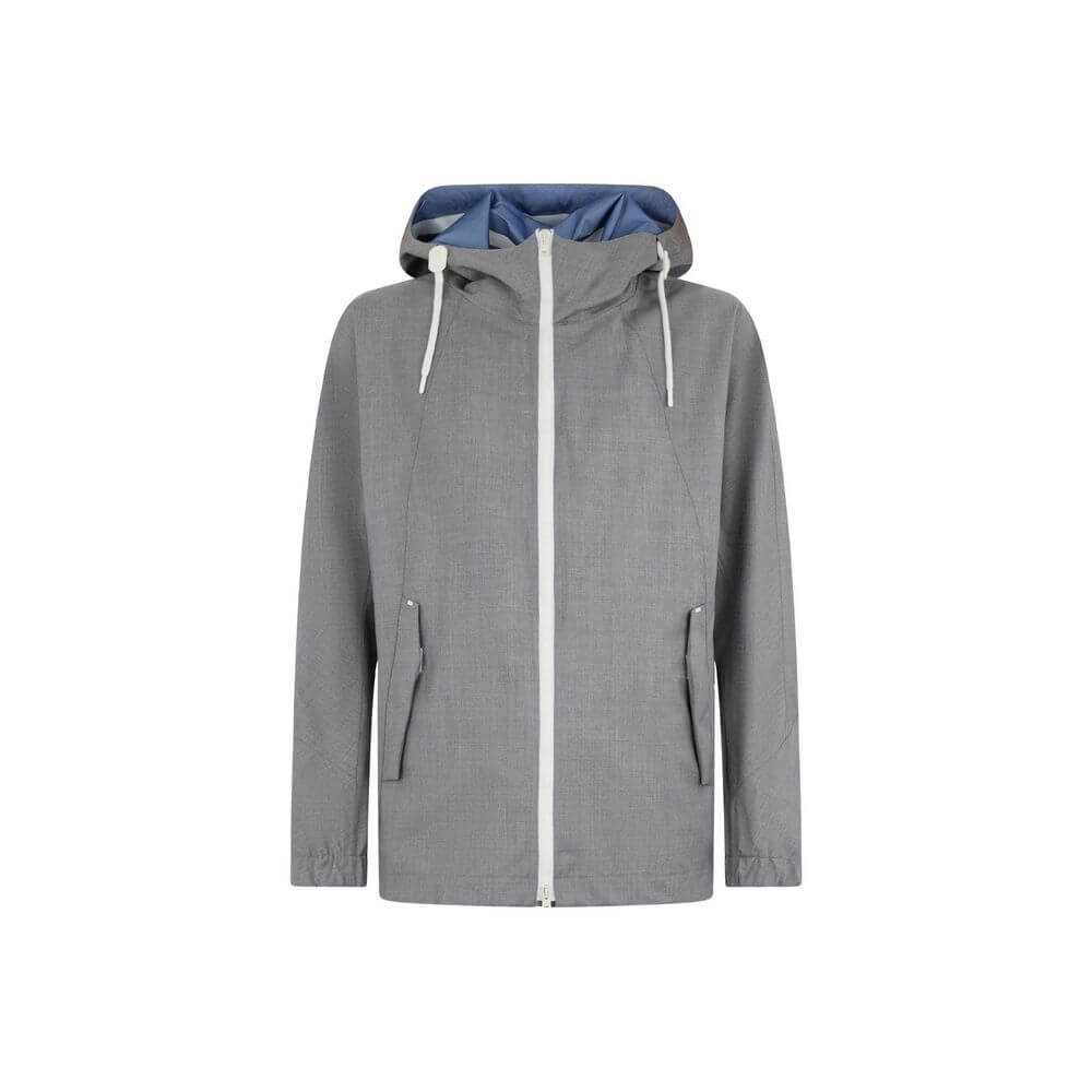 Herno Gray Virgin Wool Shell Jacket