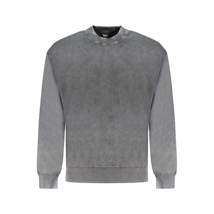 Hugo Boss Black Cotton Sweater, long-sleeved crew neck with logo, made from regenerative cotton.
