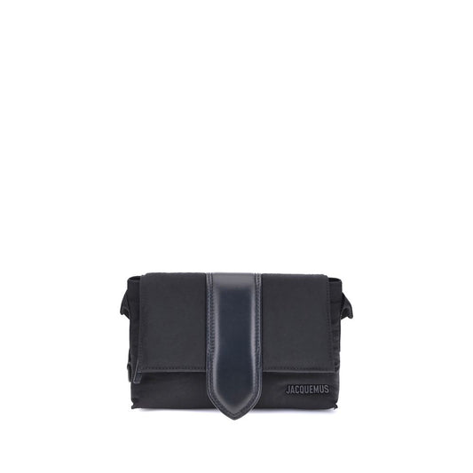Jacquemus Black Nylon Handbag with leather handle and magnetic flap