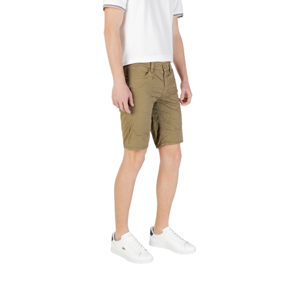 Jeckerson Green Cotton Bermuda Shorts