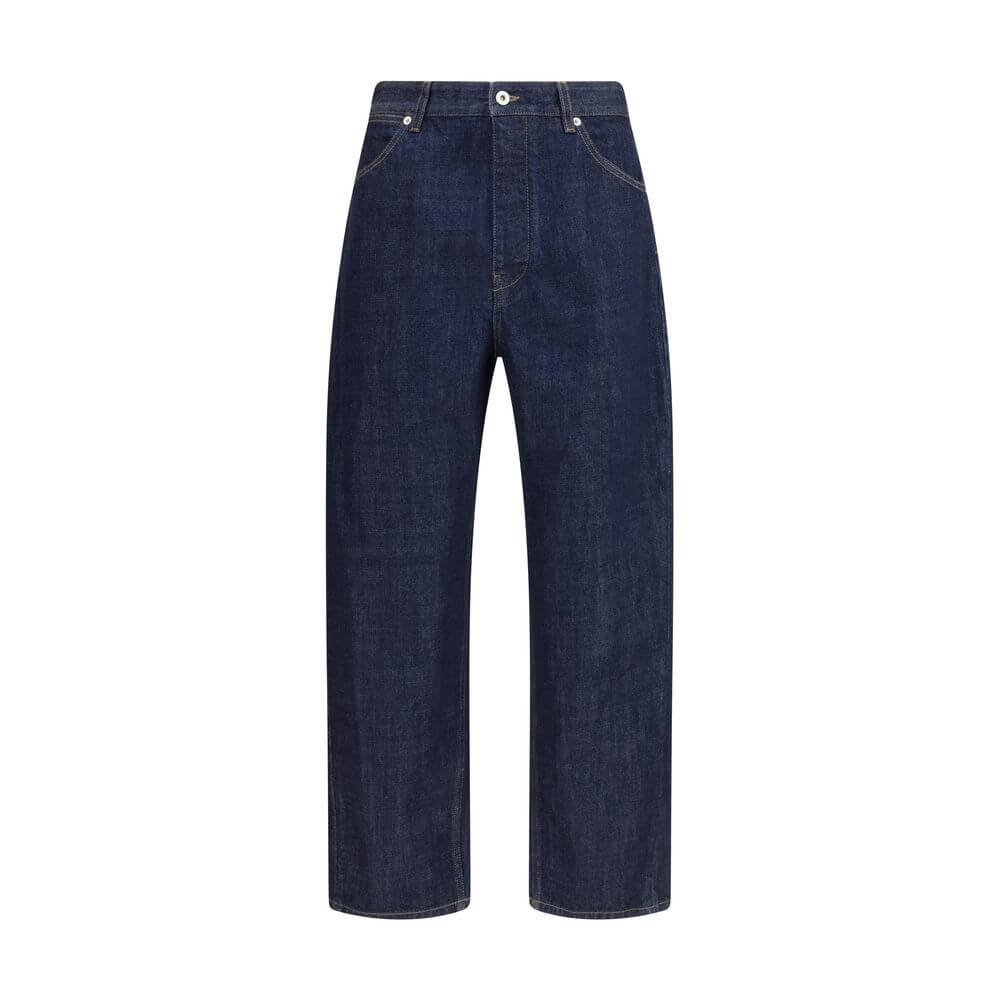 Jil Sander Blue Cotton Straight-Leg Jeans