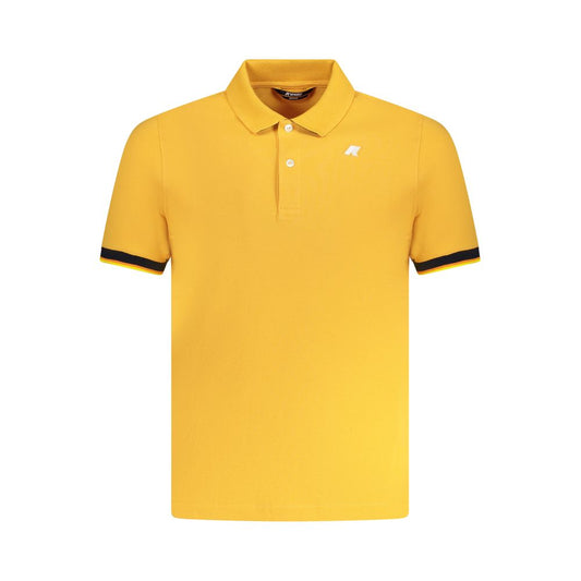 K-WAY Orange Cotton Polo Shirt with short sleeves, two buttons, contrasting details, and logo application.