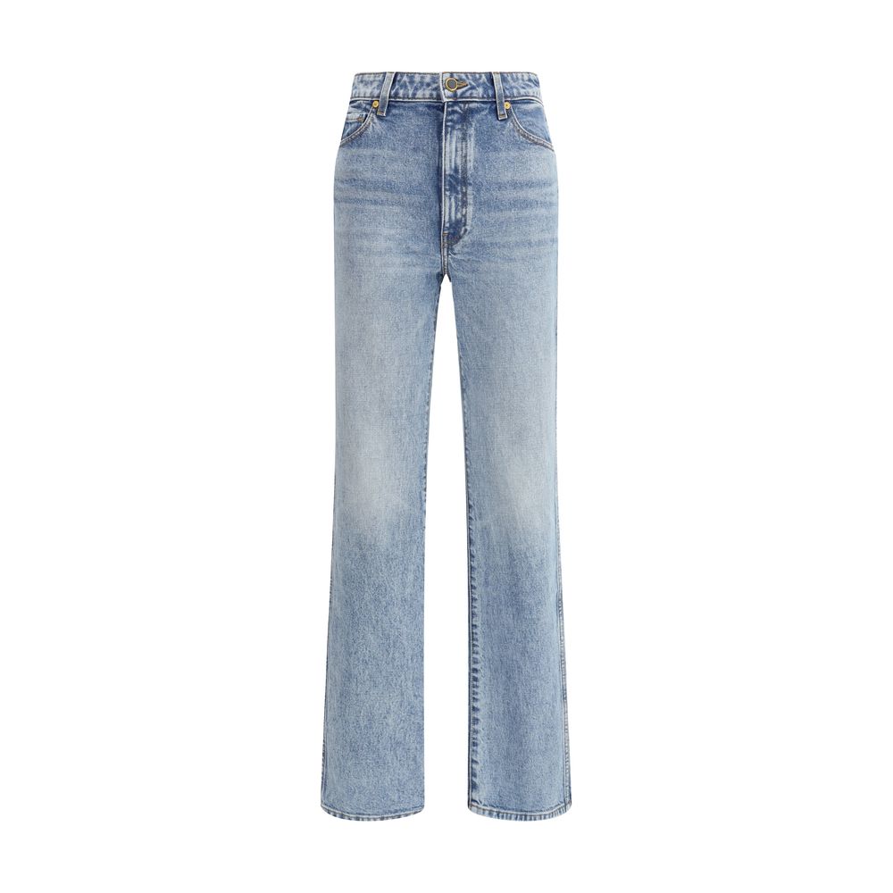 Khaite Light Blue Cotton High-Waisted Jean