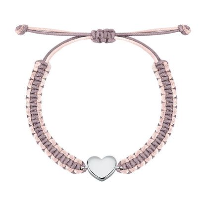 LA PETITE STORY JEWELRY Mod. LPS05ASD39 heart charm bracelet with adjustable cord in pink and silver.