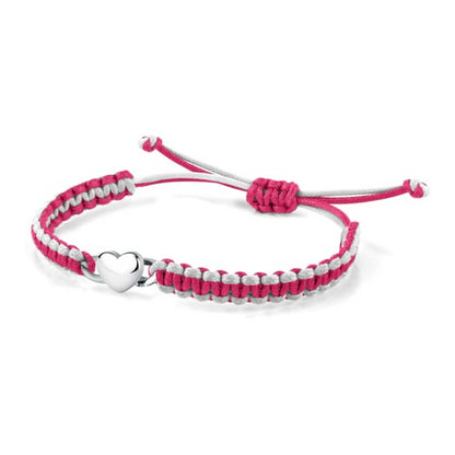 LA PETITE STORY JEWELRY Mod. LPS05ASD40 pink and white woven bracelet with heart charm