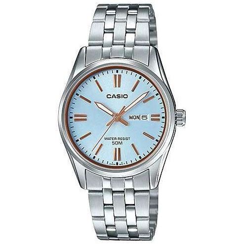 CASIO COLLECTION Mod. LADY DAY & DATE - LIGHT BLUE, BRONZE INDEXES-0