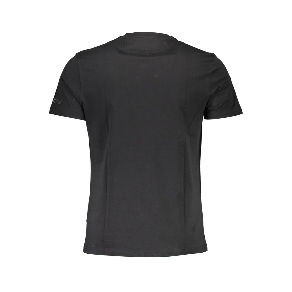 Back view of La Martina Black Cotton Men T-Shirt made from Turkish cotton for comfort and style.