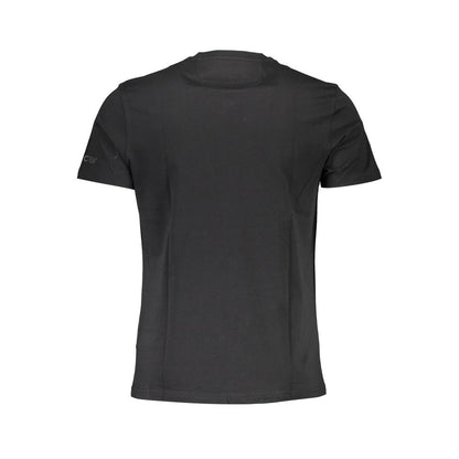Back view of La Martina Black Cotton Men T-Shirt made from Turkish cotton for comfort and style.