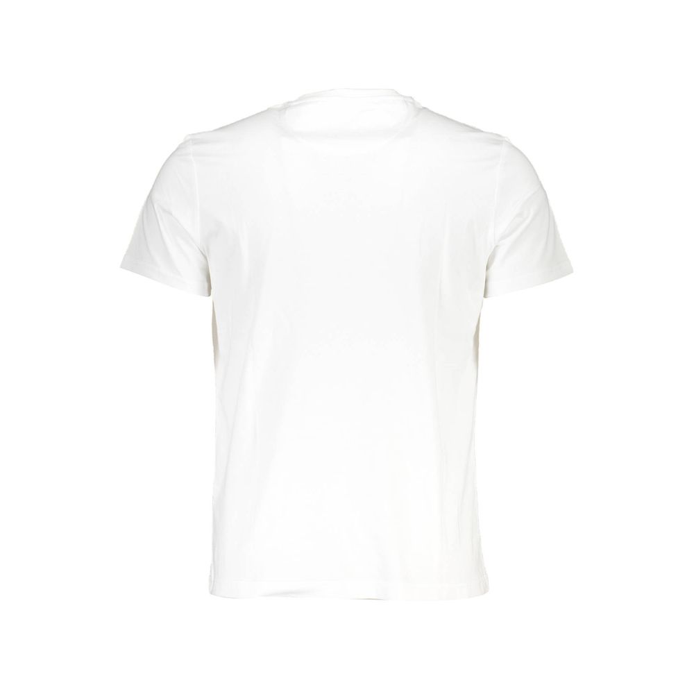 La Martina White Cotton Men T-Shirt with crew neck and logo back view