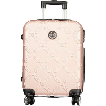 Laura Biagiotti Pink Polyethylene Luggage And Travel, small trolley with contrasting details, 4 wheels, handle, zippered pocket, logo