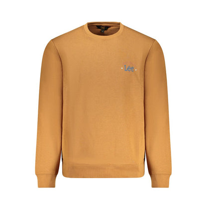 Lee Brown Cotton Men Sweater with crew neck and bold logo print