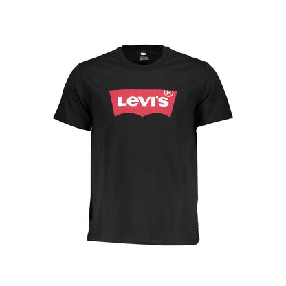 Levi's Black Cotton Men T-Shirt with iconic logo and crew neck design
