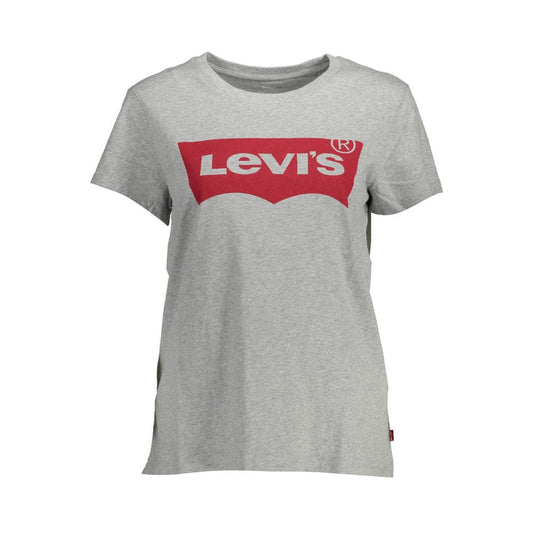Levi's Brown Cotton Women T-Shirt, chic short sleeve with round neck and signature logo print, made from premium cotton for stylish comfort.