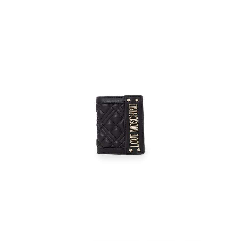 Love Moschino Bicolor Polyethylene Wallet, quilted with metallic logo detail, showcasing modern sophistication and style.