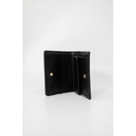 Open Love Moschino Bicolor Polyethylene Wallet showing card slots and coin pocket.