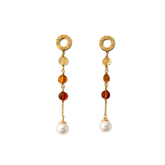 MAJORICA JEWELRY Mod. 16691.01.1.000.010.1 earrings featuring gold accents and pearls