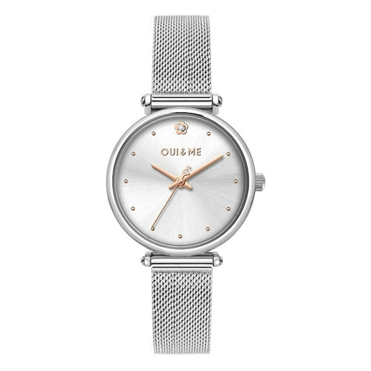 OUI&ME MOD. ME010296 stainless steel ladies wristwatch, silver quartz movement, 32mm case, mineral dial, water resistant 5 ATM.