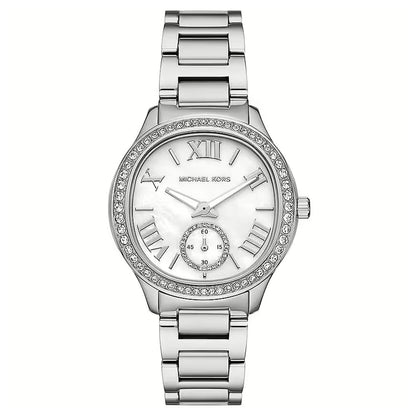Elegant MICHAEL KORS Mod. SAGE ladies' wristwatch with stainless steel bracelet and 38mm case, quartz movement, water resistant 5 ATM.