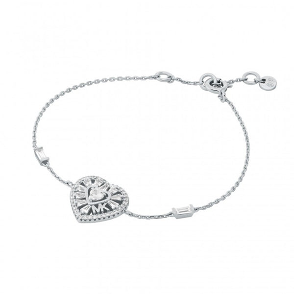 MICHAEL KORS PREMIUM SILVER COLLECTION Mod. HEART silver bracelet for ladies in official packaging
