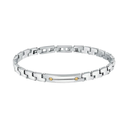 Gent's silver bracelet MORELLATO MOD. SATM19 with elegant design and gold accents.