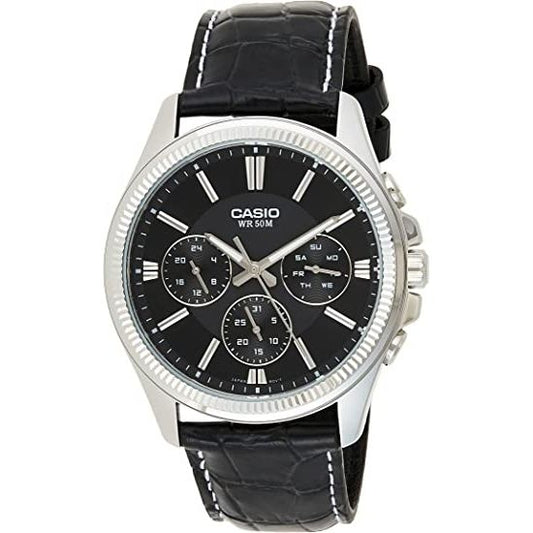CASIO Mod. DAY DATE MULTIFUNCTION, LEATHER - BLACK