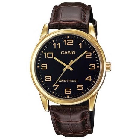 CASIO COLLECTION Mod. ONLY TIME GOLD, LEATHER - BLACK-0
