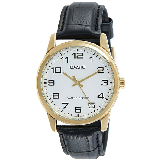 CASIO COLLECTION Mod. ONLY TIME GOLD, LEATHER - WHITE-0