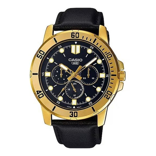 CASIO COLLECTION Mod. DIVER MULTIFUCTION. LEATHER - BLACK-0