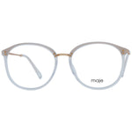 Maje White Women Glasses Frame, full-rim, acetate and stainless steel, round design, demo plastic lenses, size 52-15-135, branded case included