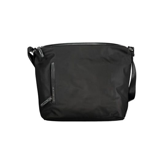 Mandarina Duck Black Nylon Handbag with adjustable shoulder strap, external and internal pockets, zip closure, and logo detailing.