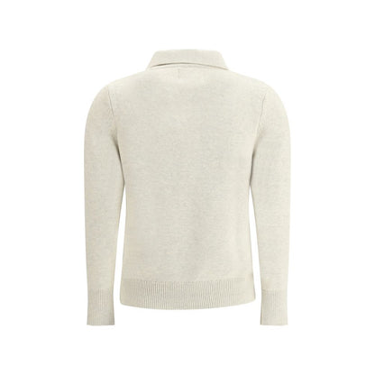 Marant Etoile White Cotton Sweatshirt featuring ribbed cuffs, regular fit, made from 70% cotton and 30% wool, back view.