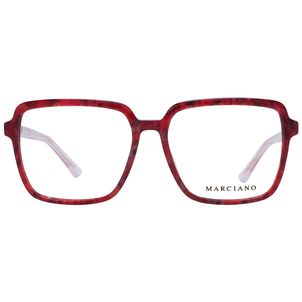 Marciano by Guess Burgundy Plastic Glasses (Frames), full-rim square style for women, includes branded case.