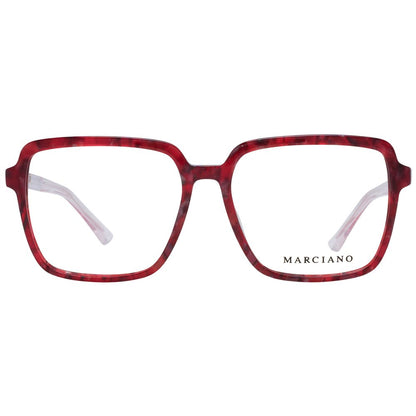 Marciano by Guess Burgundy Plastic Glasses (Frames), full-rim square style for women, includes branded case.