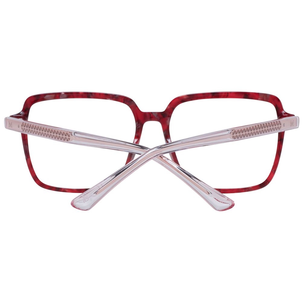 Front view of Marciano by Guess Burgundy Plastic Glasses (Frames) for women, featuring a full-rim square shape.