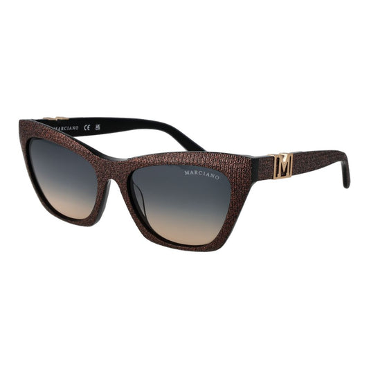 Marciano by Guess Copper Women Sunglass featuring full-rim acetate frame, blue gradient lenses, and cat eye style.