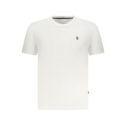 Marina Yachting White Cotton Men T-Shirt with logo print, crew neck, short sleeves, stylish casual wear.