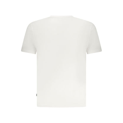 Marina Yachting White Cotton Men T-Shirt, back view of short sleeve crew neck design, showcasing sleek minimalist style.
