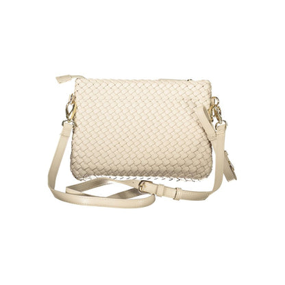 Mario Valentino Beige Polyethylene Women Handbag with adjustable strap, elegant design, and internal pockets for chic organization.