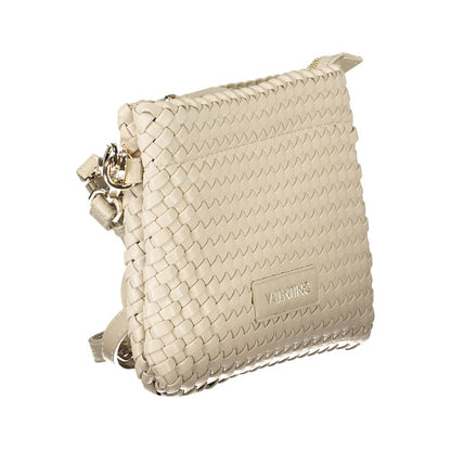 Mario Valentino Beige Polyethylene Women Handbag with adjustable strap and internal pocket showcasing elegance and functionality.