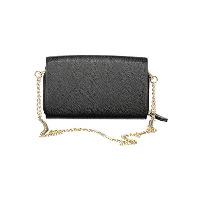 Mario Valentino Black Polyethylene Women Wallet Convertible Shoulder Bag with chain