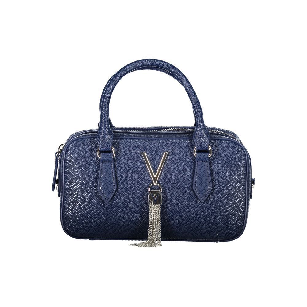 Mario Valentino Blue Polyethylene Women Handbag with dual handles and tassel detail