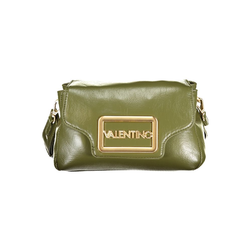 Mario Valentino Green Polyethylene Handbag with removable handle and adjustable shoulder strap, featuring zip and automatic closure.