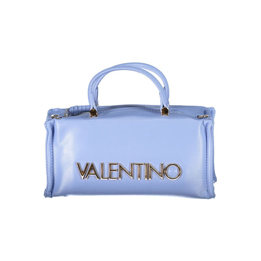 Mario Valentino Light Blue Polyethylene Women Handbag with elegant handles and detachable strap