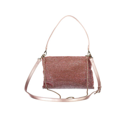 Elegant Mario Valentino Pink Polyester Women Handbag with removable shoulder handle and dual strap design for versatile styling.
