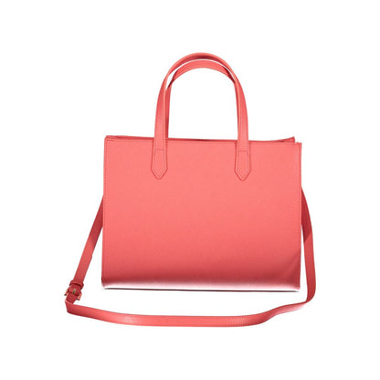 Mario Valentino Pink Polyethylene Handbag with handles, shoulder strap, internal pockets, contrasting details, and zip closure