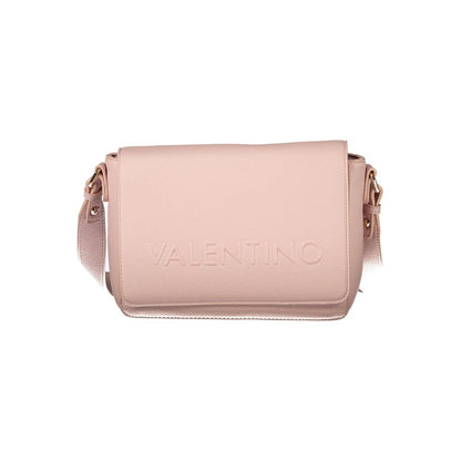 Mario Valentino Pink Polyethylene Women Handbag with adjustable shoulder strap and iconic logo.