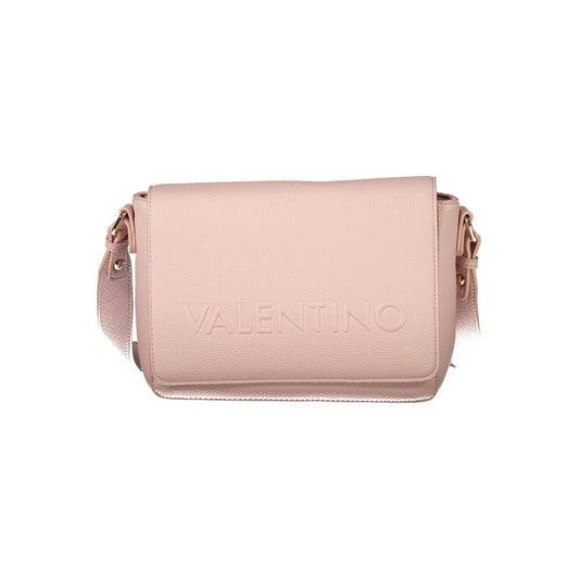 Mario Valentino Pink Polyethylene Women Handbag with adjustable shoulder strap and iconic logo.