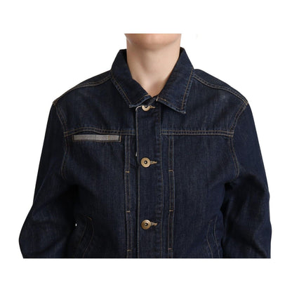 Master Coat Dark Blue Button Down Long Sleeves Denim Jacket