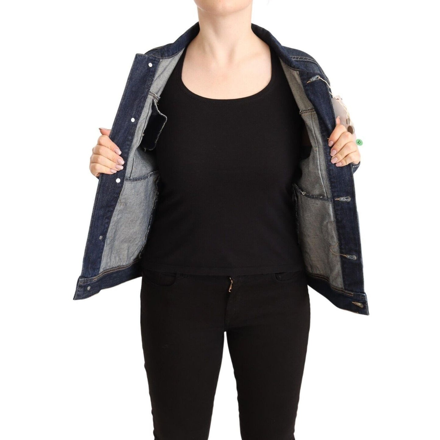 Master Coat Dark Blue Button Down Long Sleeves Denim Jacket