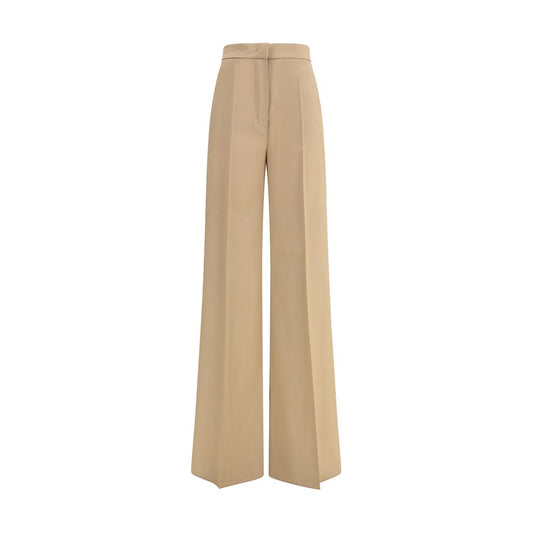 Max Mara Beige Fleece Wool Casual Pants